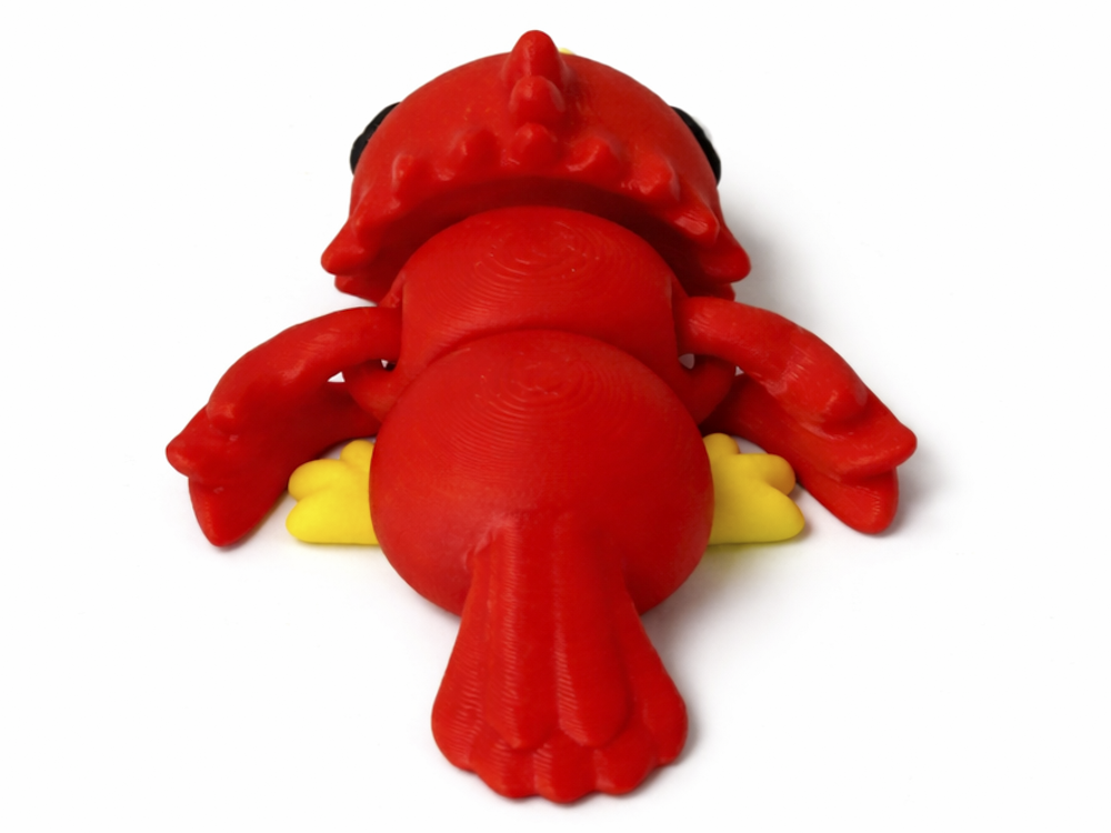 Červený 3D papoušek – flexi figurka